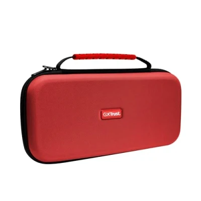 Abbildung von GXTrust 1251RB Tasche für Nintendo Switch 2, Hülle mit Stoßfeste Design, Tragegriff, Aufbewahrung 4 Joy Con, Schutzhülle Handgelenksriemen und 12 Spiele, Rot / Blau