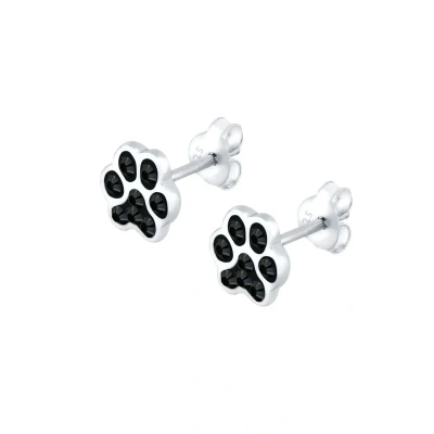 Abbildung von Elli Pfoten TIER HUND Kristalle Ohrringe, Damen, Größe: One Size, Schwarz