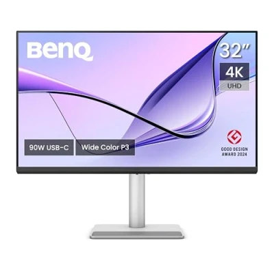 Abbildung von BenQ MA320U 32 Zoll 4K 3840x2160 Monitor für MacBook Pro/Air, Dual USB C, 90W Stromversorgung, Mac Color Match, Hub, Helligkeits und Lautstärkeregelung auf Mac, Verstellbarer Fuß, P3 Farbraum