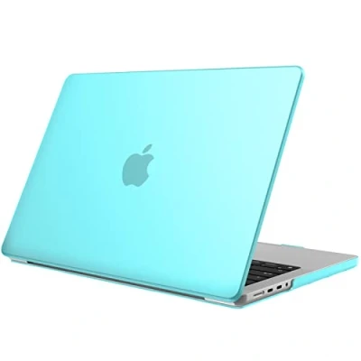 Abbildung von Fintie Hülle Kompatibel mit MacBook Pro 14 Zoll A2992 A2918 A2779 A2442 (2023 2021) M3 M2 M1 Pro/Max, Ultradünne Hartschale Schutzhülle Zoll, Türkis(Matt)