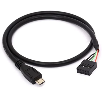 Abbildung von Tomost 9 poliges USB Motherboard Buchsenleiste auf Micro Stecker, Adapter, Dupont Verlängerungskabel, Stecker 10 polige Buchse, Kabel (50 cm)