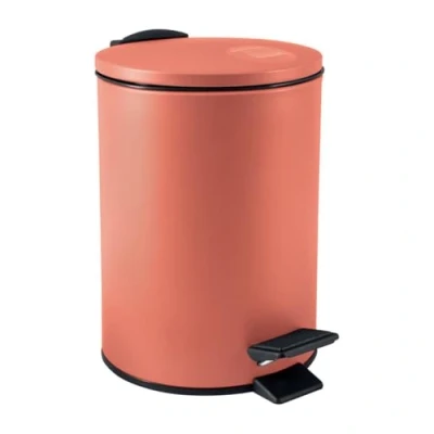 Abbildung von Spirella Kosmetikeimer 3 Liter Edelstahl mit Absenkautomatik und Inneneimer Adelar Badezimmer Mülleimer Softclose Abfalleimer Terracotta Rot
