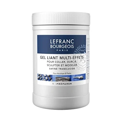 Abbildung von Lefranc &amp; Bourgeois 300338 Multi Effekt Binder Acrylgel, fexibel, nicht vergilbend, wasserfest zum Skulturaufbau und Modellierung, seidenmatt, transluzent, 1000ml Topf