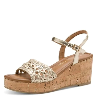 Abbildung von Marco Tozzi Keilsandalette, Damen, Größe: 41, Gold Schuhe