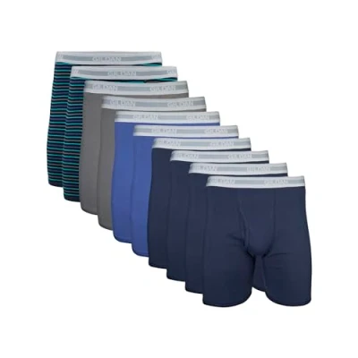 Abbildung von Gildan Herren Underwear Boxer Briefs, Multipack Retroshorts, Mixed Navy (10er Pack, Klassische Länge), Medium