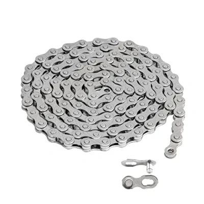Abbildung von Hycline Fahrradkette 6/7/8 fach, Fahrrad kette 1/2 x 3/32 Zoll, Spezialstahl Bike Chain für BMX Kettenschloss Road Mountain Rennrad Sport fahrrad, 116 Glieder, Silber