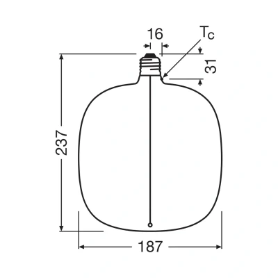 Abbildung von OSRAM Vintage 1906 Big Oval ist eine dimmbare, dekorative Lampe mit LED Glüwendel Magnet Technologie. Sie bietet 4.8 W, 1800K, E27 Fassung, Tea Brown Design, 187 mm Durchmesser, CRI 80.