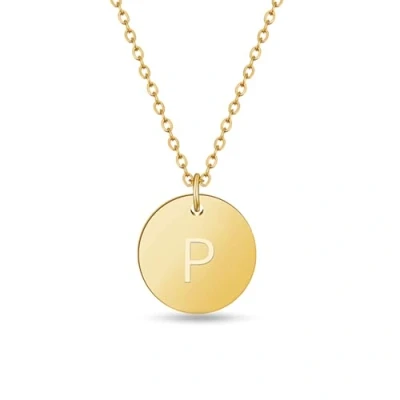 Abbildung von GD GOOD.designs Kette mit Buchstabe P Gold 18 Karat Wasserfest I Goldkette für Damen A Z Anhänger Initial Buchstabenkette