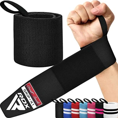 Abbildung von RDX Handgelenk Bandagen Fitness Kraftsport, Genehmigt IPL USPA, 45cm Gym Bandage Wrist Wraps Straps, Handgelenkstütze Handgelenksbandagen Krafttraining Weightlifting Zubehör Herren Damen Zughilfen
