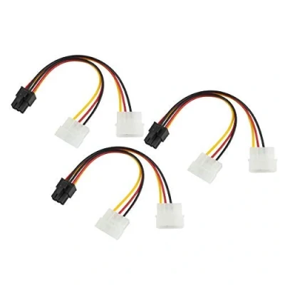 Abbildung von Bolongking 6 Pin PCIe auf 2 x 4 Molex LP4 Power Cable Adapter inch / 15cm (3 Stück)