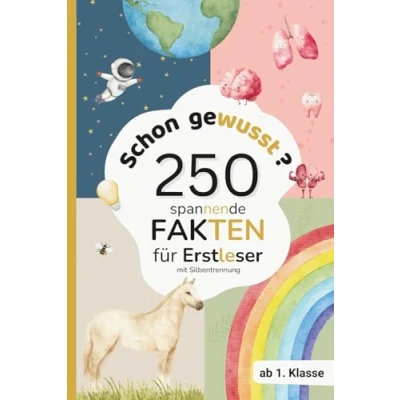Abbildung von Spannende Fakten für Erstleser: Silbenbuch Kinder mit Quiz, Rätseln &amp; Lese Diplom Lesenlernen Spaß ab Klasse 1 Jungen und Mädchen