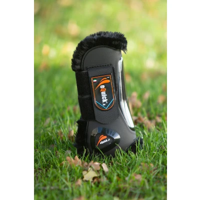 Abbildung von eQuick Sehnenschutz eLight Velcro Panther Braun Warmblut