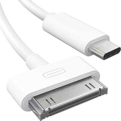 Abbildung von KabelDirekt 30 Pin auf USB C Adapter Kabel für iPhone, iPad, iPod 1 m (Next Generation Datenkabel/Ladekabel/Sync von Dock Connector iPhone 4S/4/3G/3/1, iPad 3/2/1, iPod, weiß)