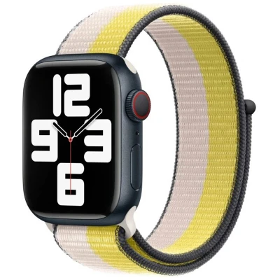 Abbildung von Apple Watch Armband Original Stoff Bunt Geeignet für Series 1 9 / SE