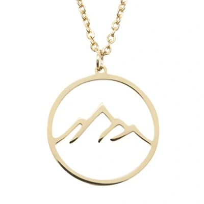 Abbildung von Happiness Boutique Damen Berg Kette in Goldfarbe Filigrane Mountain Gebirge Anhänger Edelstahlschmuck