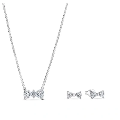 Abbildung von PANDORA Geschenkset für Damen Silber Funkelnde Schleife 68615