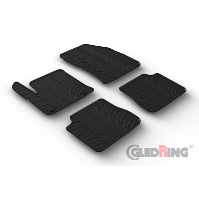 Abbildung von Gledring 0166 Fußmattensatz Gummi vorne und hinten 4 schwarz 750mm 550mm