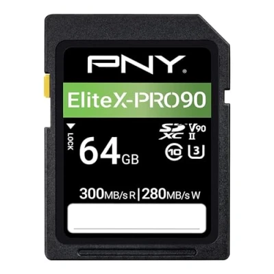 Abbildung von PNY 64GB EliteX PRO 90 Klasse 10 U3 V90 UHS II SD Flash Speicherkarte