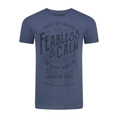Abbildung von riverso Herren T Shirt RIVLeon Rundhals O Neck Kurzarm Tee Print Regular Fit 100% Baumwolle, Größe:XXL, Farbe:Washed Indigo Blue (H1JD)