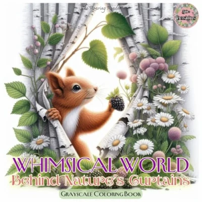 Abbildung von Whimsical World Behind Nature’s Curtains Grayscale Coloring Book: Unveil Unique Adorable Animals and Hidden Nature Scenes Torn ... Expression (Nature’s Beauty)