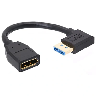 Abbildung von 8K 90 Grad Winkel Displayport 1.4 Verlängerungskabel, Stecker auf Buchse, Kabel für HP Dell Asus @ 60Hz 4K 144Hz 1080p 240HZ 15cm (unten) (Right)