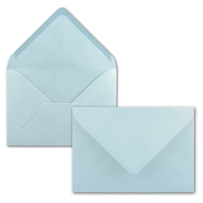 Abbildung von 100 Brief Umschläge Hell Blau DIN C6 114 x 162 mm Kuverts mit Nassklebung ohne Fenster für Gruß Karten &amp; Einladungen FarbenFroh by GUSTAV NEUSER