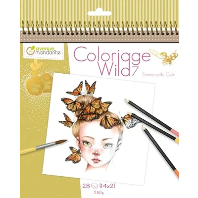 Abbildung von Avenue Mandarine GY134C Sammelmalbuch Wild Edition 7, aus Zeichenpapier 250g, mit mikroperforierten Blättern, 28 Blatt (14 Zeichnungen x 2), ideal für Kinder ab 5 Jahren, 1 Stück