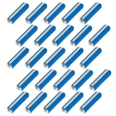 Abbildung von 25 Stk. SeKi Torpedosicherungen Abschmelzsicherungen 25A blau; Aus thermoplastischem Kunststoff
