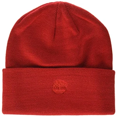 Abbildung von Timberland Herren Cuffed Beanie with Embroidered Logo Winter Hut, Barbados Kirsche, Einheitsgröße