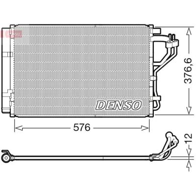 Abbildung von DENSO DCN41010 Klimakondensator mit Trockner R 134a HYUNDAI: i30 II Hatchback, KIA: cee‘d Hatchback