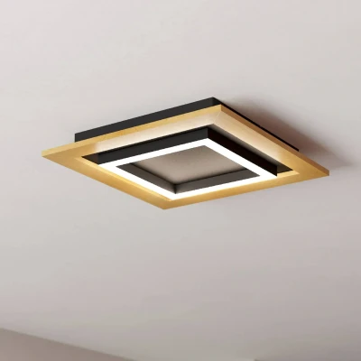 Abbildung von EGLO LED Deckenleuchte »TIRRENARA« in schwarz und braun aus Stahl, Holz / inkl. fest integriert 4 x 5,4 Watt