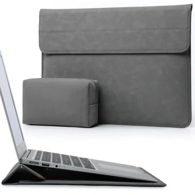 Abbildung von HYZUO 13,3 14 Zoll Laptop Hülle Laptophülle mit Standfunktion für MacBook Pro M4/M3/M2/M1 Pro/Max 2024 2021, Pro/Air 13.3, 13.5 13.8 Surface Laptop, HP Specter X360 13/14, Dunkelgrau