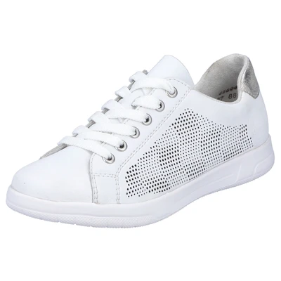 Abbildung von Rieker Damen Low Top Sneaker 45606, Frauen Halbschuhe, lose Einlage,Turnschuhe,Laufschuhe,straßenschuhe,Strassenschuhe,Weiss (80),40 EU / 6.5 UK