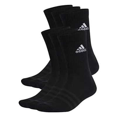 Abbildung von adidas Unisex Cushioned Sportswear Crew Socks 6 Pairs, Black/White, 49 51