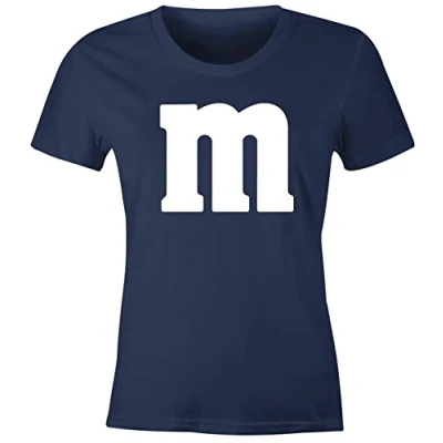 Abbildung von MoonWorks® Damen T Shirt Gruppen Kostüm M Aufdruck Fasching Karneval Verkleidung Navy 3XL