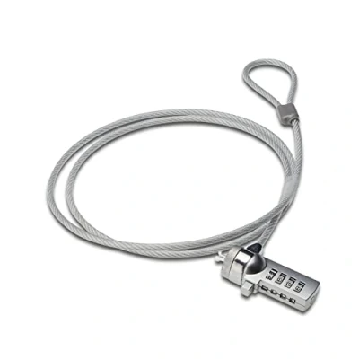 Abbildung von ACT Laptopschloss Sicherheitskabel 1,5 m, tragbares Anti Diebstahl Kabel, 4 Zahlenschloss, für Laptop und PC AC9015