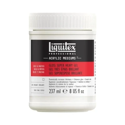 Abbildung von Liquitex 7408 Professional glänzendes sehr schweres Gel Medium für Acrylfarben, ideal hohe Spitzen und skulpturierte Aufträge, hoher Oberflächenwiederstrand 237ml Topf, Transparent glänzend