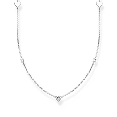 Abbildung von THOMAS SABO Damen Kette mit Herzen und weiße Steine Silber 925 Sterlingsilber KE2155 051 14
