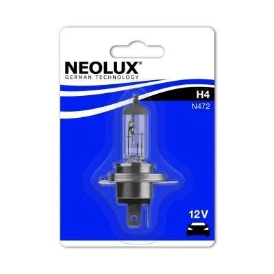 Abbildung von NEOLUX N472 01B Glühlampe, Fernscheinwerfer H4 12V 60 / 55W 3200K Halogen VOLKSWAGEN: Sharan I, CADDY 4 Kombi, Passat B5 Estate, AUDI: A3 Hatchback