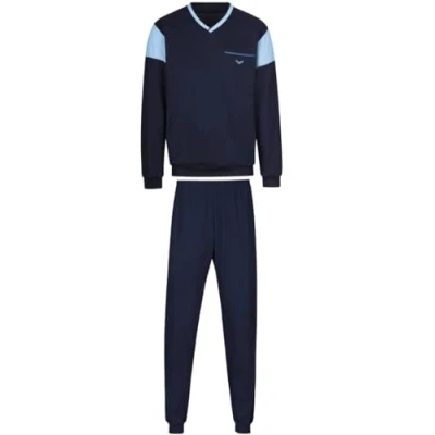 Abbildung von Trigema Herren 637708S Pyjamaset, Navy, 3XL