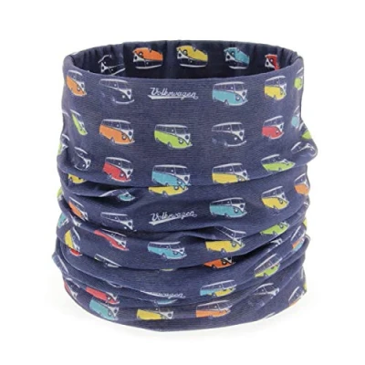 Abbildung von BRISA VW Collection Volkswagen Unisex Schlauch Schal Bandana Hals Tuch Sturm Haube Multifunktion Mund Nase Schutz T1 Bulli Bus (Bulliparade/Blau)