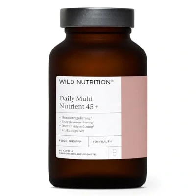 Abbildung von WILD NUTRITION Food Grown Tägliches Multivitamin Für Frauen ab 45 Natürlich bezogene Inhaltsstoffe Support Hormone und Stoffwechsel Knochen, Muskel Immunsystem 60 Kapseln