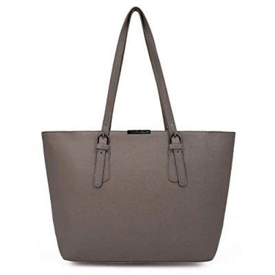 Abbildung von David Jones Damen Shopper Handtasche Frau Henkeltasche Große Tote PU Leder Tasche Schultertasche Büro Schule Einkauf Shopping Bag Large Aktentasche Arbeitstasche A4 Laptop Elegant Taupe Braun