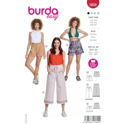 Abbildung von Burda Schnittmuster, 5808, Hose [Damen, Gr. 34 48], Level 1 super easy