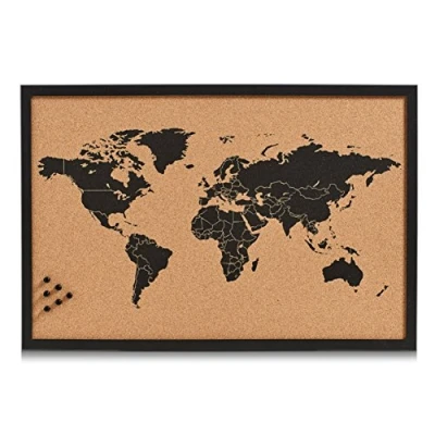 Abbildung von Zeller 11571 Pinbord World, Kork, schwarz, 60 x 40 2 cm