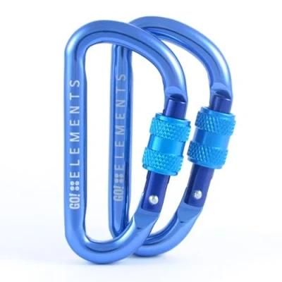 Abbildung von GO!elements Karabiner Schlüsselanhänger Micro 6 Mini Karabinerhaken klein mit Schraubverschluss, Farbe:Wave