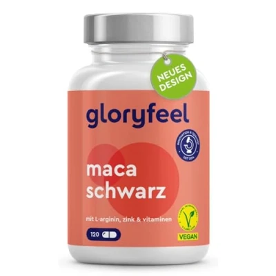 Abbildung von Maca Kapseln 27000mg (20:1 Extrakt) + L Arginin, Vitamin B6, B12 &amp; Zink Pulver Schwarz Hochdosiert Vegan, laborgeprüft, ohne Zusätze in Deutschland hergestellt