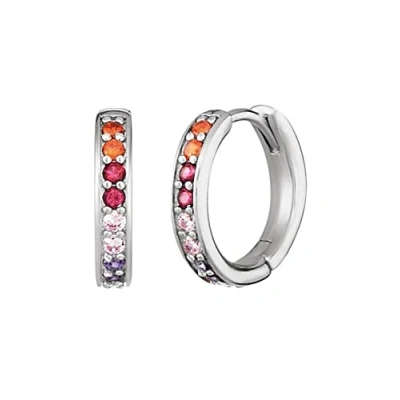 Abbildung von Engelsrufer Regenbogen Damen Creolen mit Zirkonia aus Sterling Silber in der Farbe Multicolor, ERE WARM ZIM CR 21