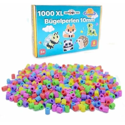 Abbildung von 1000 Maxi XL 10mm Bügelperlen Pastell Farben, Große Für Kinder ab 3 Jahren. Happy Price Toys. (Kompatibel mit Hama Stiftplatten.)