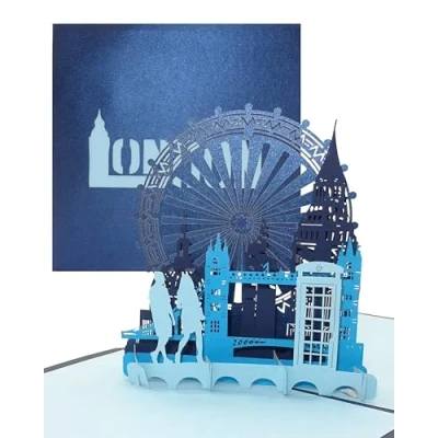 Abbildung von 3D Pop Up Karte &quot;London Calling!&quot; Klappkarte London Streetlife &amp; Skyline, Reisegutschein Geschenkgutschein Städtetrip